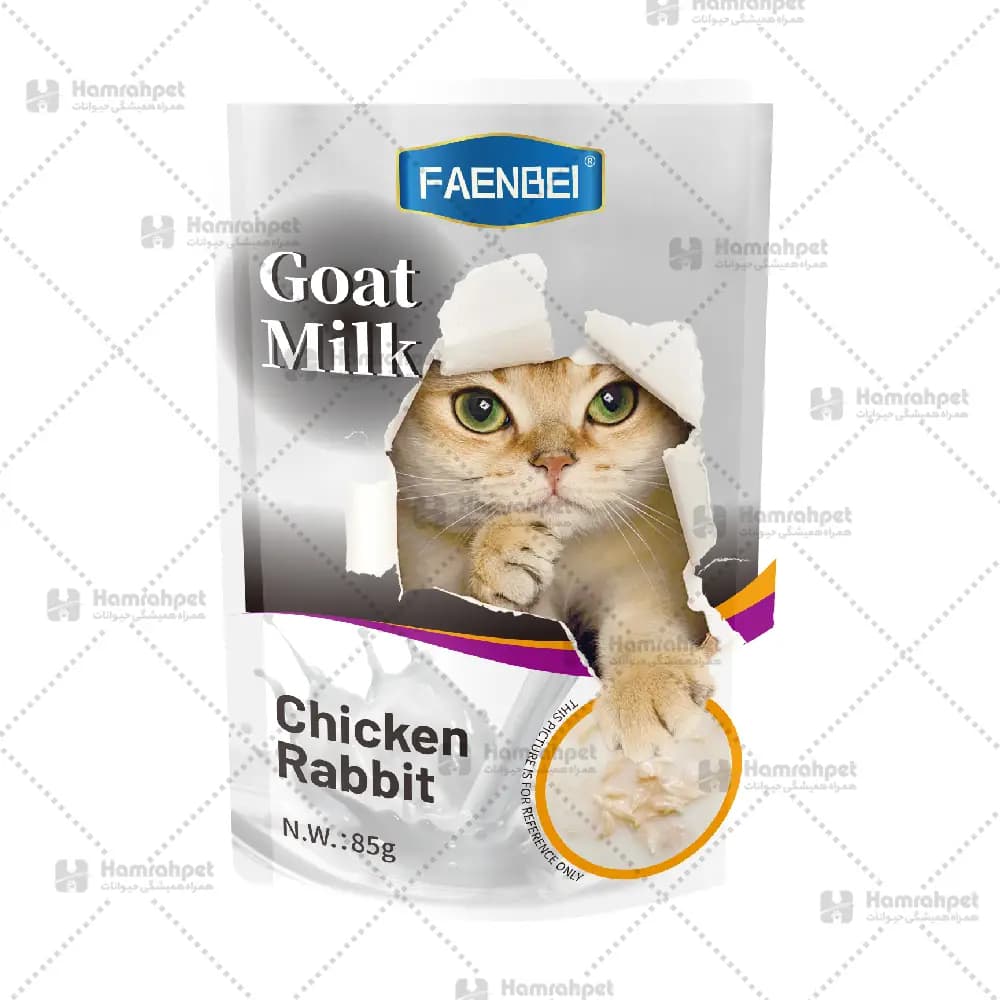 پوچ گربه فنبی طعم مرغ و خرگوش در شیر بز FAENBEI