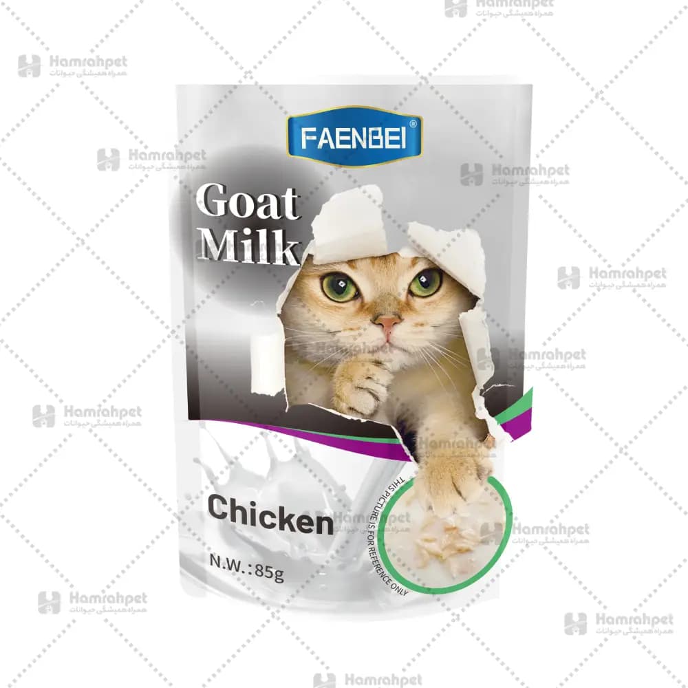 پوچ گربه فنبی طعم گوشت مرغ در شیر بز FAENBEI