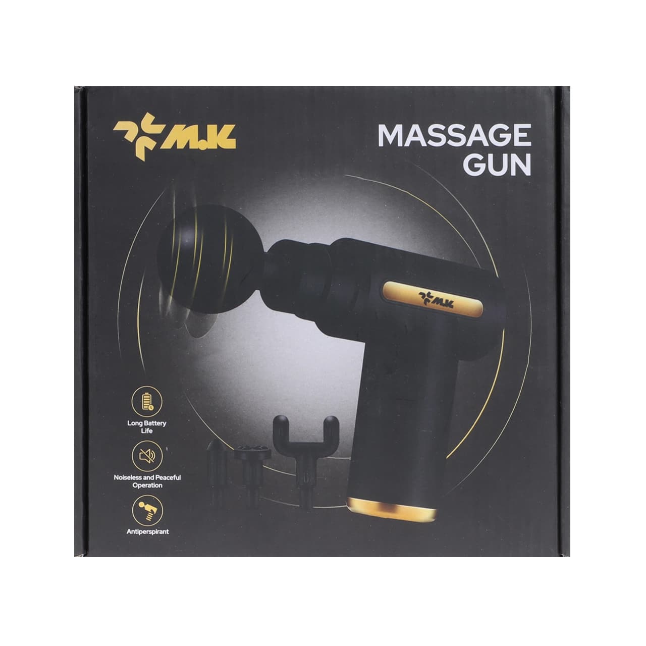 ماساژور شارژی تفنگی Massage Gun M.K – مشکی – پک ضعیف – RYL — تصویر ۶