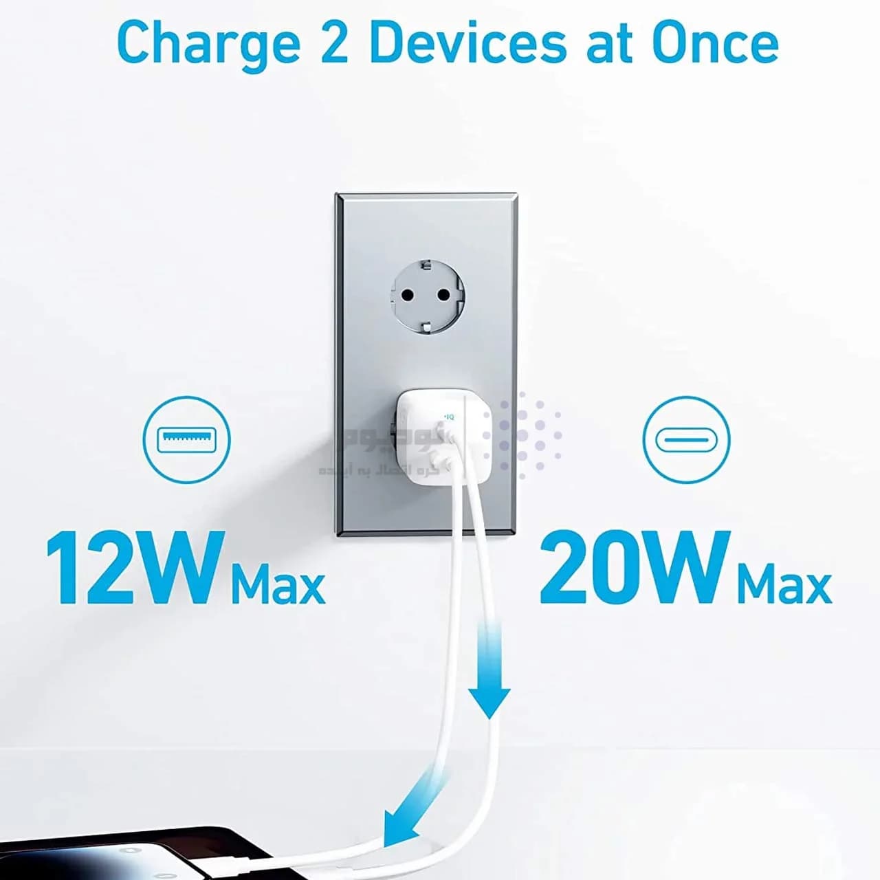 شارژر دیواری فست دو پورت Anker مدل Compact A2331G21 33W – سفید (گارانتی 18 ماهه شرکتی) — تصویر ۱۲