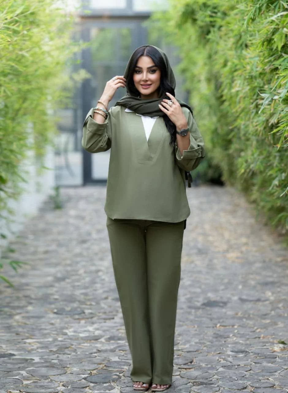 ست شومیزوشلوار لینن زنانه مدل آوین کد196