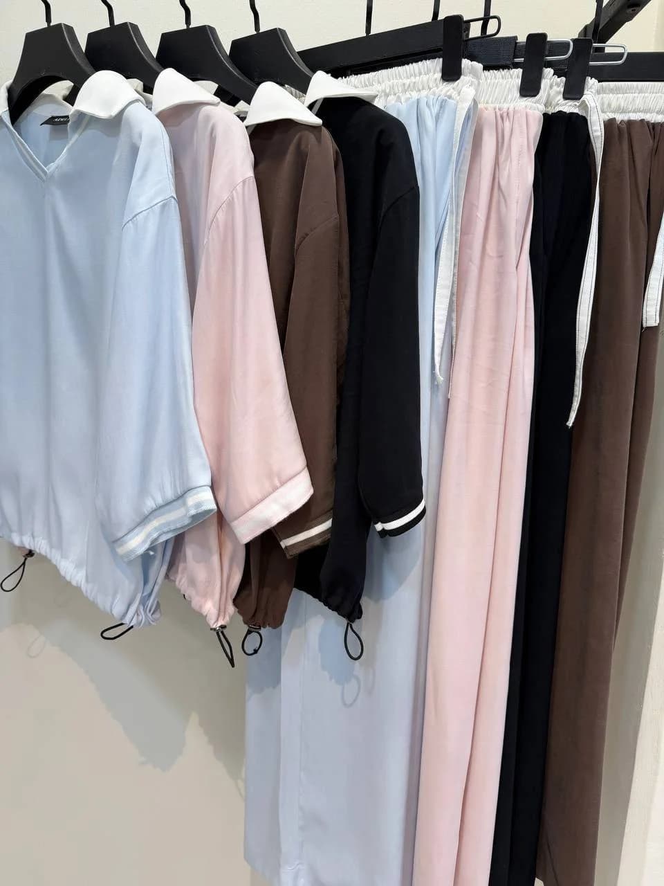 ست پلوشرت و شلوار قهوه ای زنانه کد148 — تصویر ۴