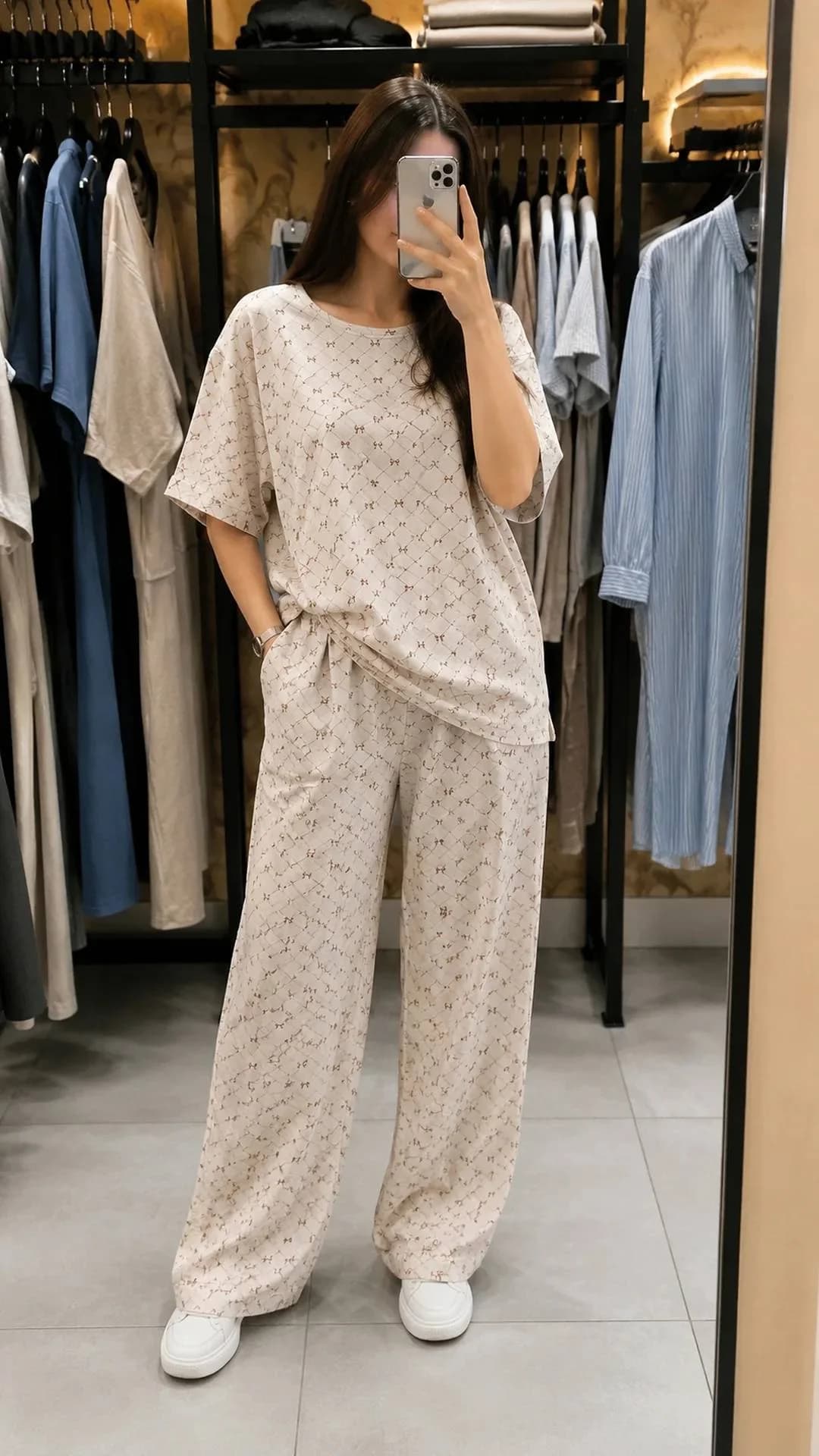 ست تیشرت و شلوار راحتی زنانه نخی کد 152 — تصویر ۷