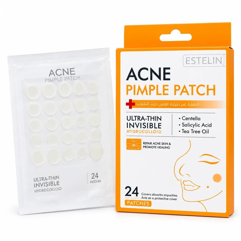 پچ صورت ضدجوش هیدروکلوئید استلین Estelin Acne Pimple Patchمناسب برای انواع پوست تعداد24عددی