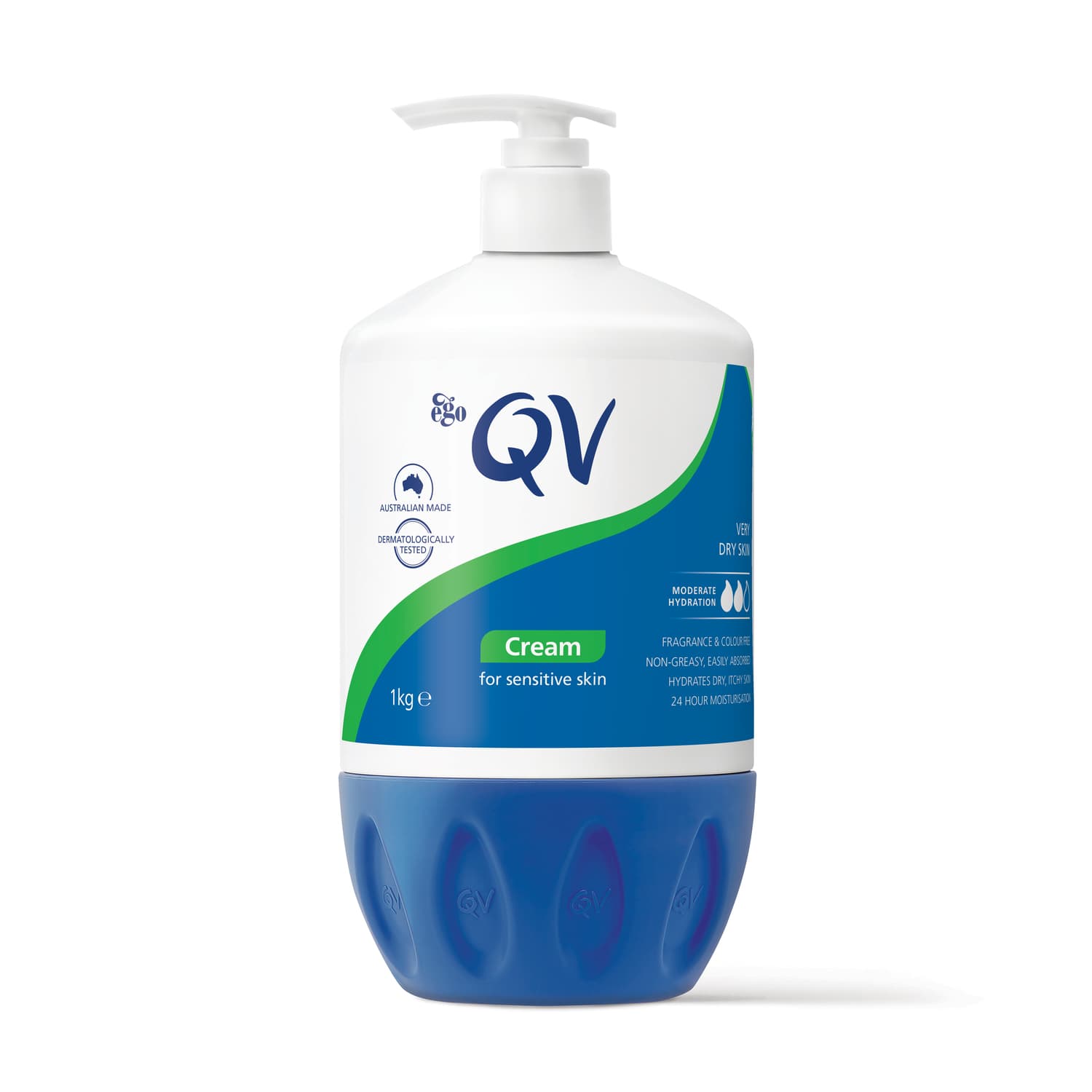 کرم مرطوب‌کننده کیووی مدل QV Moisturising Cream مناسب پوست های خشک و حساس و اگزمایی حجم 500 میلی لیتر