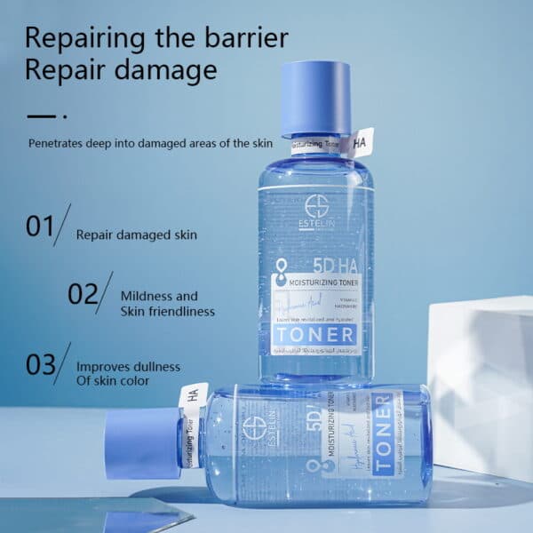 تونر آبرسان صورت هیالورونیک اسید و ویتامینC استیلن Estelin Blue HA 5D Hydrating Toner مناسب برای انواع پوست حجم 400 میلی لیتر — تصویر ۴