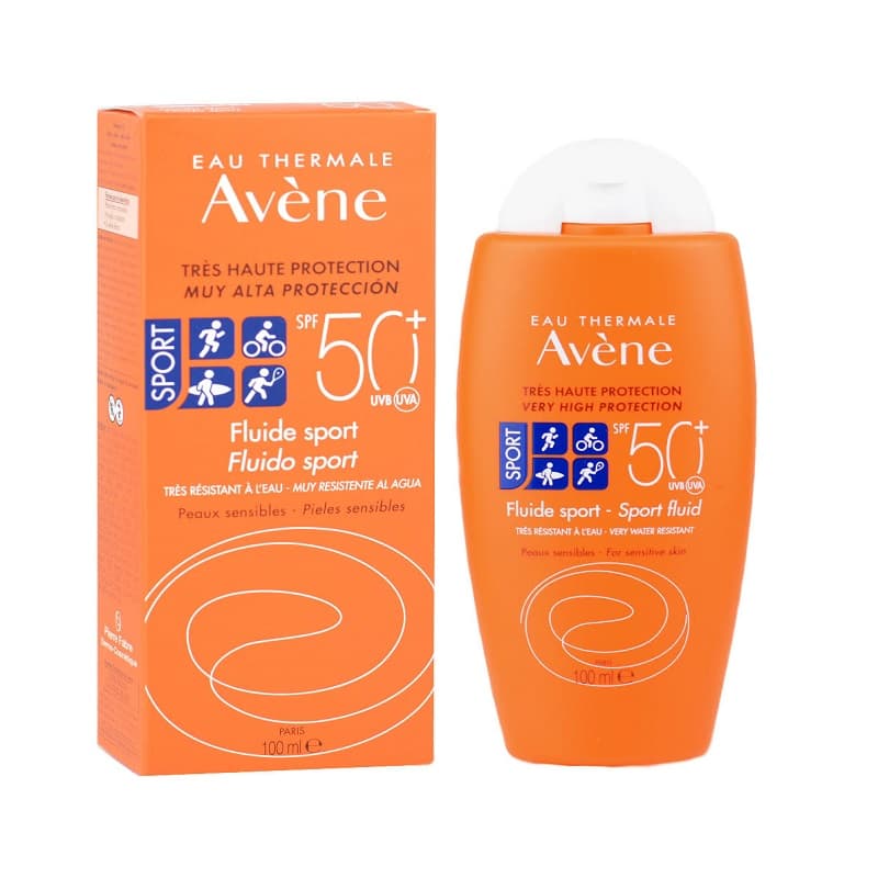 کرم ضدآفتاب ضدآب اون مدل فعالیت‌های ورزشی Avene Sport Fluid SPF 50+مناسب انواع پوست حجم 100 میلی‌لیتر