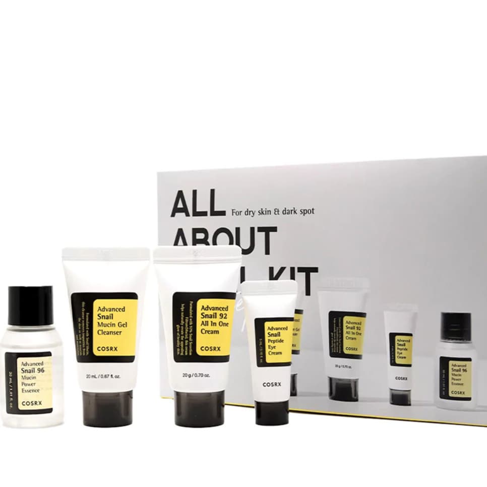 کیت ترمیمکننده 4 مرحلهای کوزارکس Cosrx all about snail kit 4 step مناسب برای انواع پوست حجم 20 میلی لیتر 20 میلی لیتر 5 میلی لیتر 30 میلی لیتر — تصویر ۲