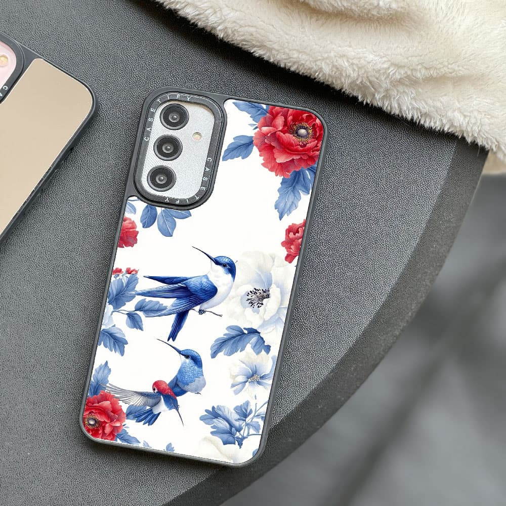 قاب آینه ای چاپی سفارشی (کد 0455) مدل باغ پرنده مناسب برای گوشی موبایل سامسونگ Samsung Galaxy A12 / A13 / A14 / A15 / A21S / A22 4G / A23 / A24 / A25 / A30S / A31 / A32 4G / A32 5G / A33 / A34 / A35 /