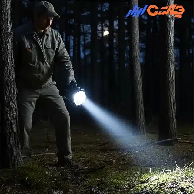 چراغ قوه شارژی مشکی تیوان مدل 3050 — تصویر ۳