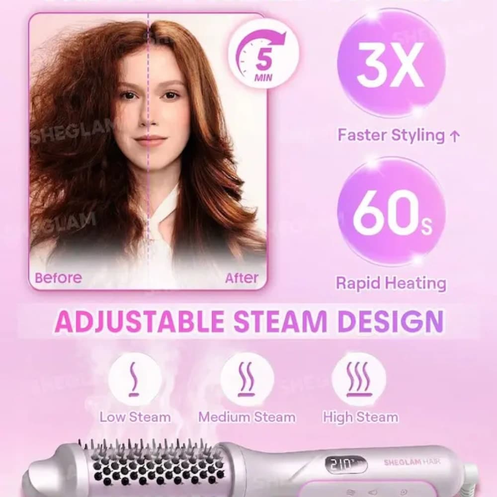 سشوار برس دار شیگلم هیر مدل Hydra Shot Steam Blowout Brush — تصویر ۵