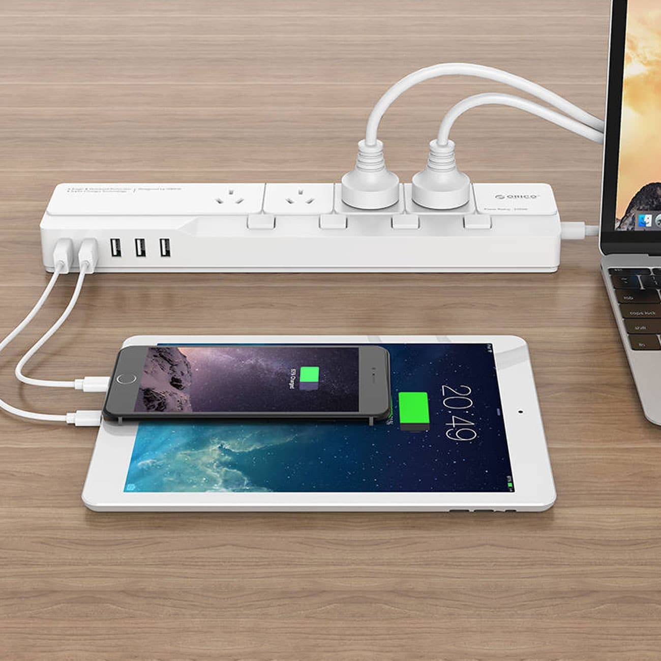 چند راهی 4 سوکت و 5 یو اس بی اوریکو Orico 4 AC with 5 USB Charging Port OSJ-4A5U-EU اصلاح تصاویر — تصویر ۵