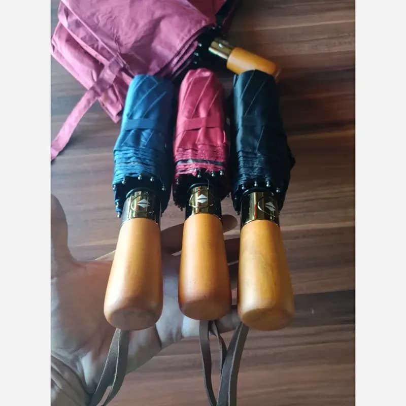 چتر اتوماتیک طوفان دسته چوب 10 فنر قواره بزرگ ضد باد دو نفره واترپروف آب گریز — تصویر ۳