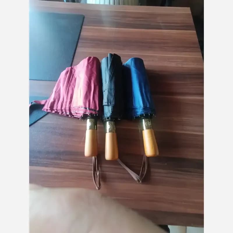 چتر اتوماتیک طوفان دسته چوب 10 فنر قواره بزرگ ضد باد دو نفره واترپروف آب گریز — تصویر ۶