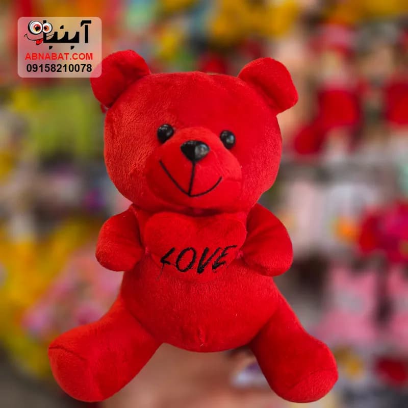 عروسک خرس حامله قرمز 25 سانتی کد 1482