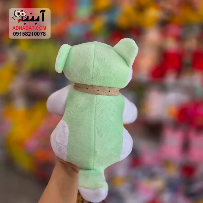 عروسک سگ هاسکی رنگی سبز 30 سانتی کد 1481 — تصویر ۴