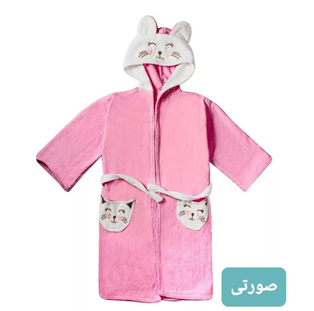 حوله پالتویی کودک کلبک طرح گربه سایز 60 — تصویر ۶