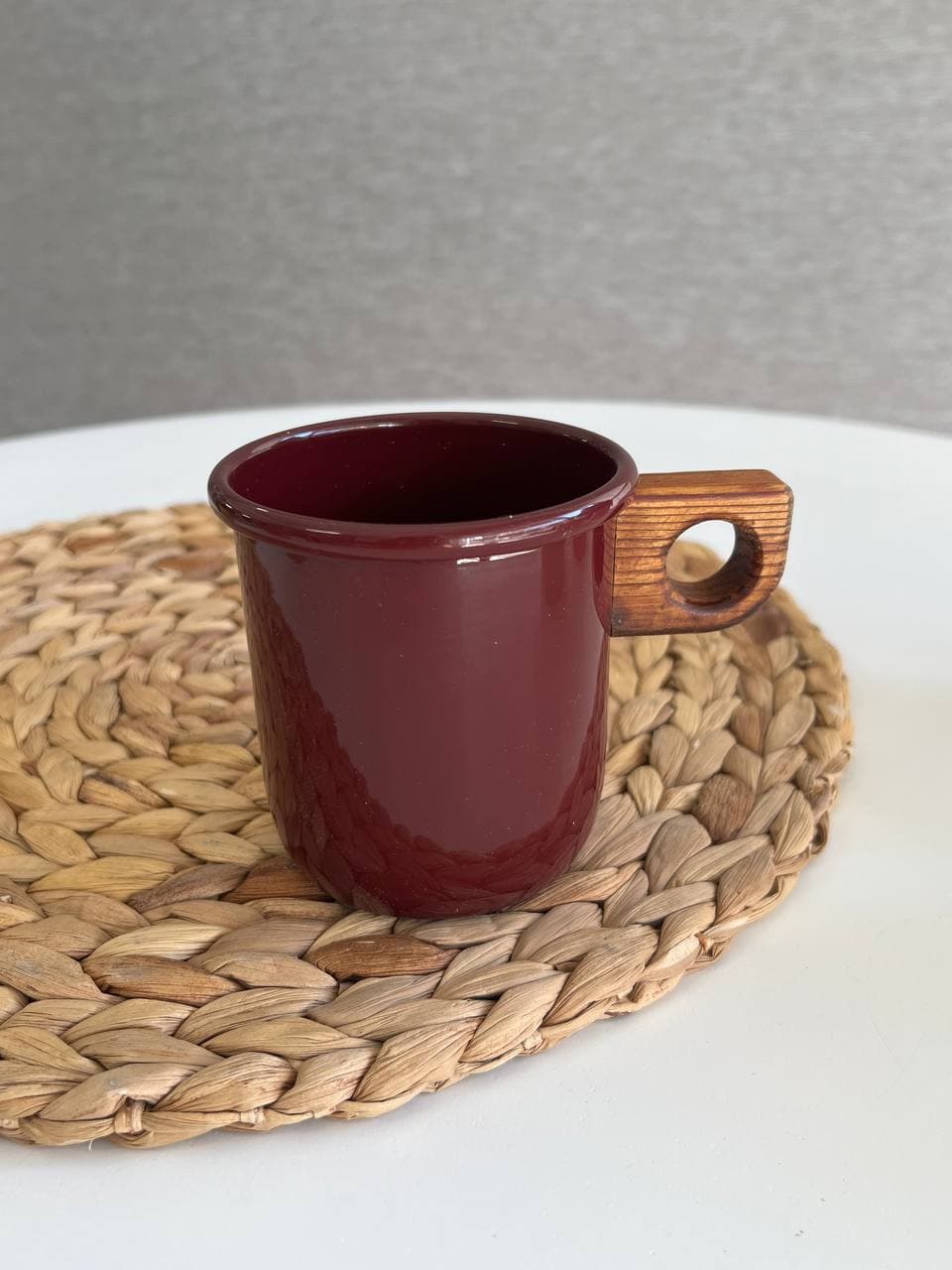 ماگ لعابی دسته چوبی- 350 سی سی — تصویر ۴