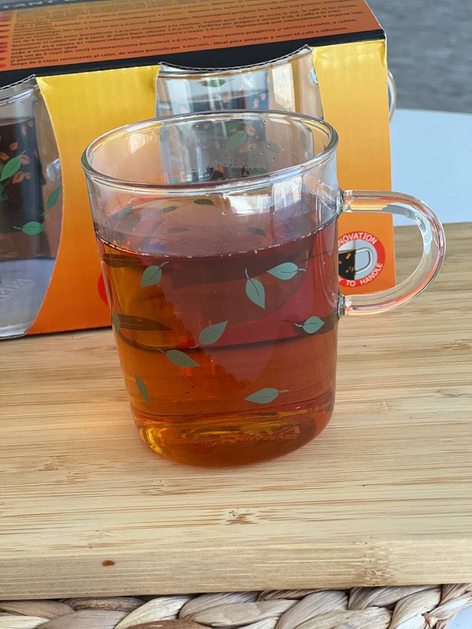 فنجان پیرکس LERAVA کد 630 – طرح برگ سبز