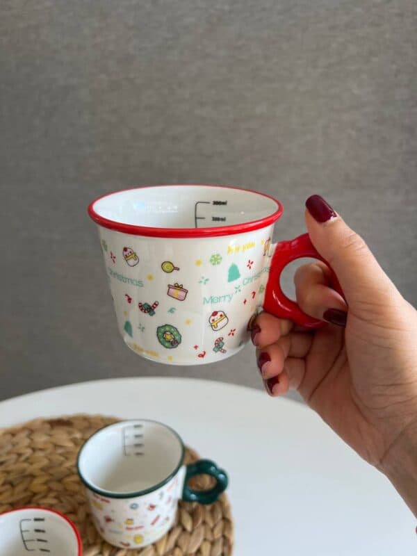 ماگ کریسمسی دسته رنگی کد 380 — تصویر ۵