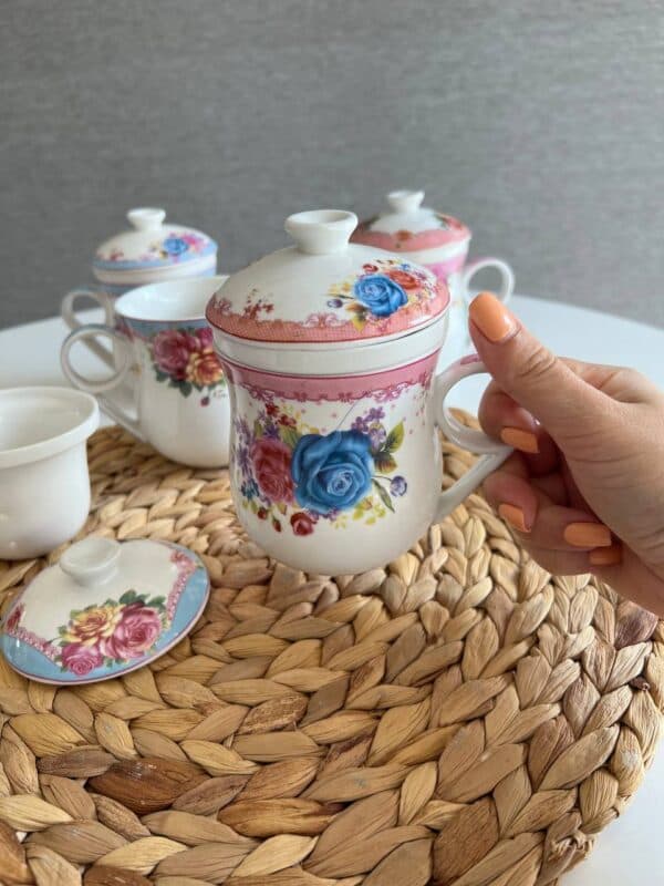 ماگ دمنوش سرامیکی گلگلی — تصویر ۴