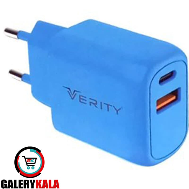 شارژر دیواری Verity وریتی مدل 2128 V-AP همراه کابل تایپ سی — تصویر ۲