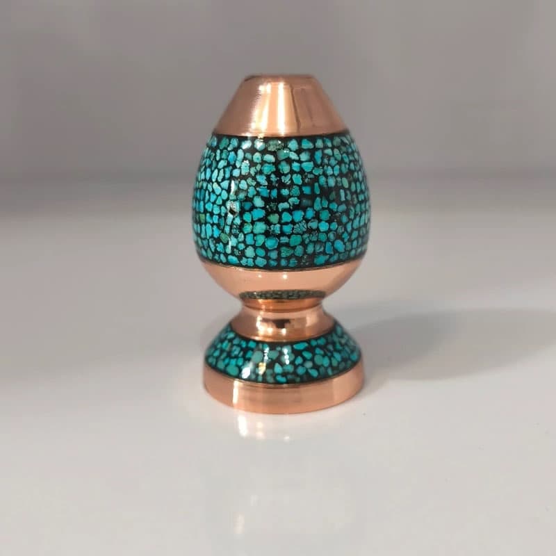 نمک پاش مسی فیروزه کوبی ۷ سانتی (پک 2 عددی) — تصویر ۲
