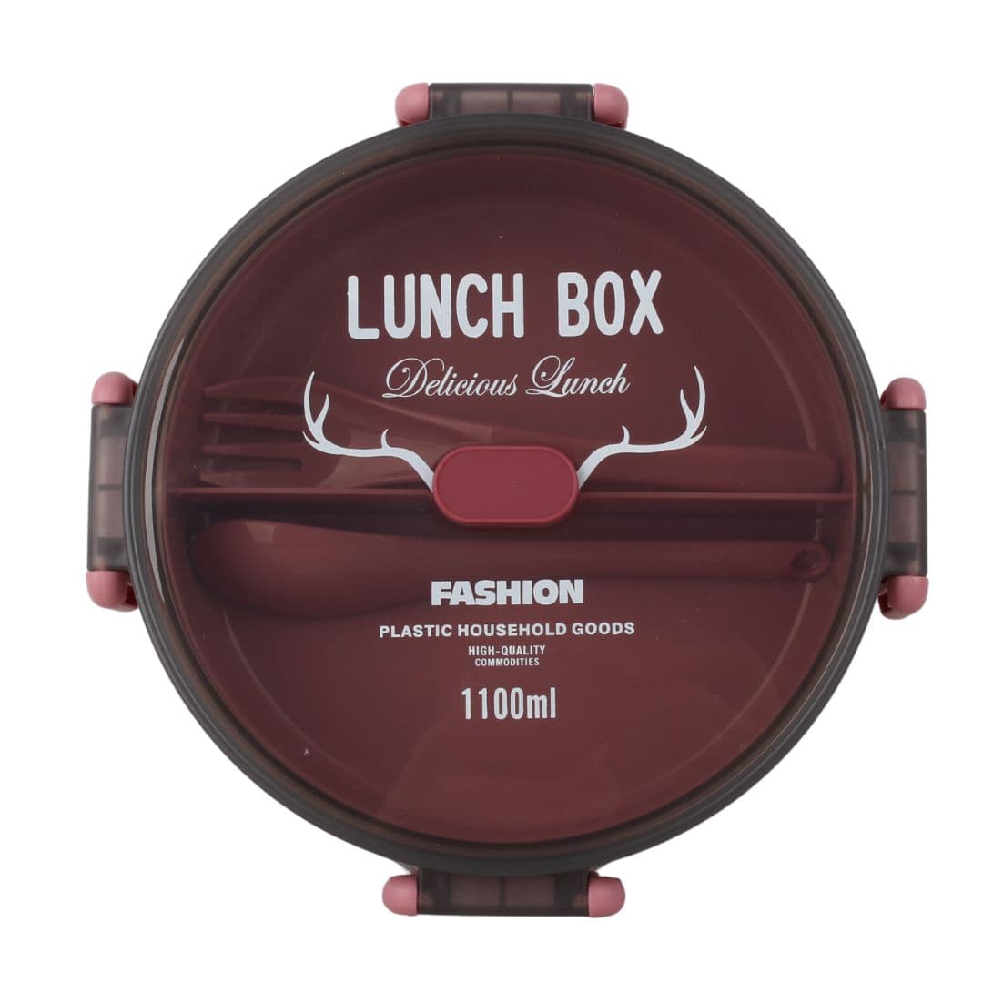 ست ظرف غذا گرد و لیوان طرح گوزن برند fashion گنجایش 1100ml کد 0242 — تصویر ۸