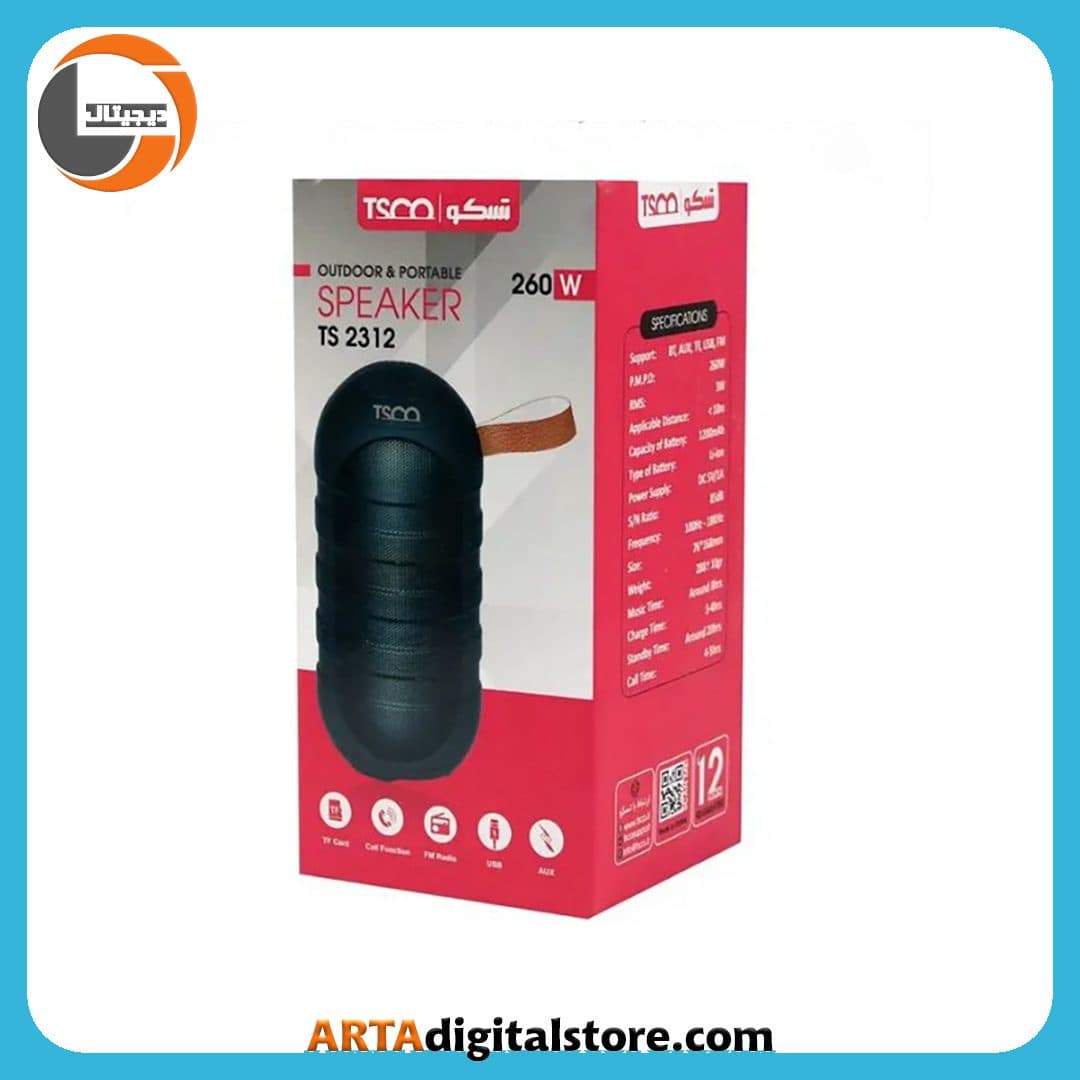 اسپیکر بلوتوثی تسکو TSCO TS 2312 Black — تصویر ۲