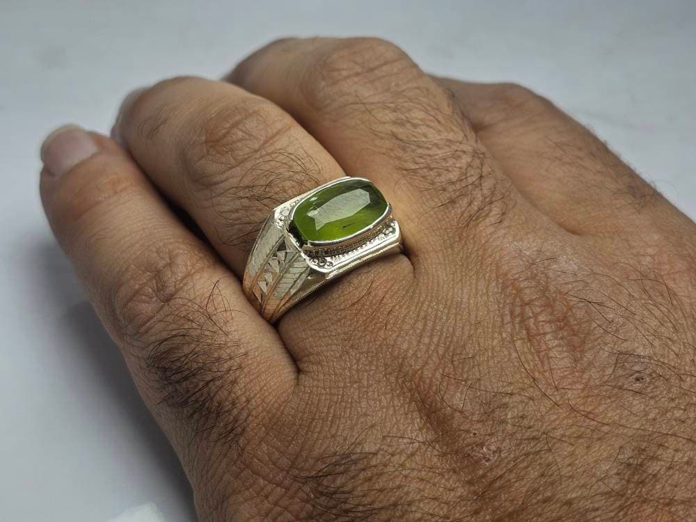 انگشتر نقره زبرجد اصلی — تصویر ۸