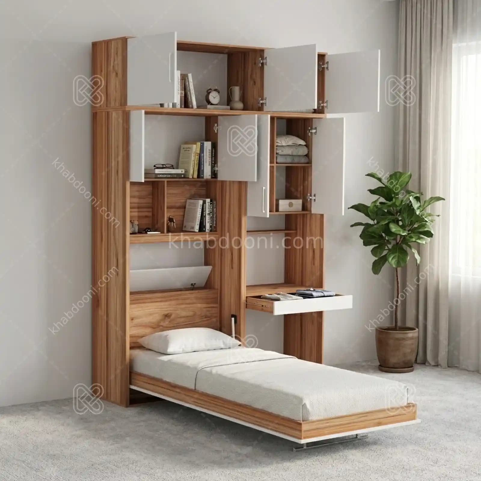 تخت تاشو عمودی تک نفره طول 185 کد 116 — تصویر ۲