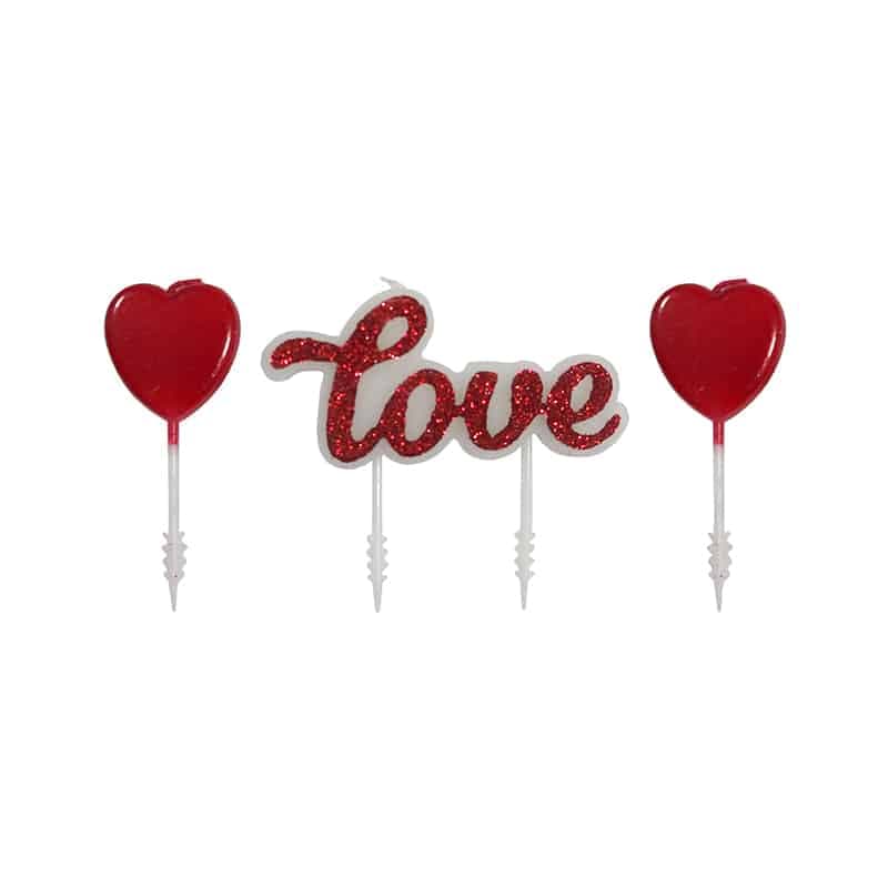 شمع ولنتاین طرح love