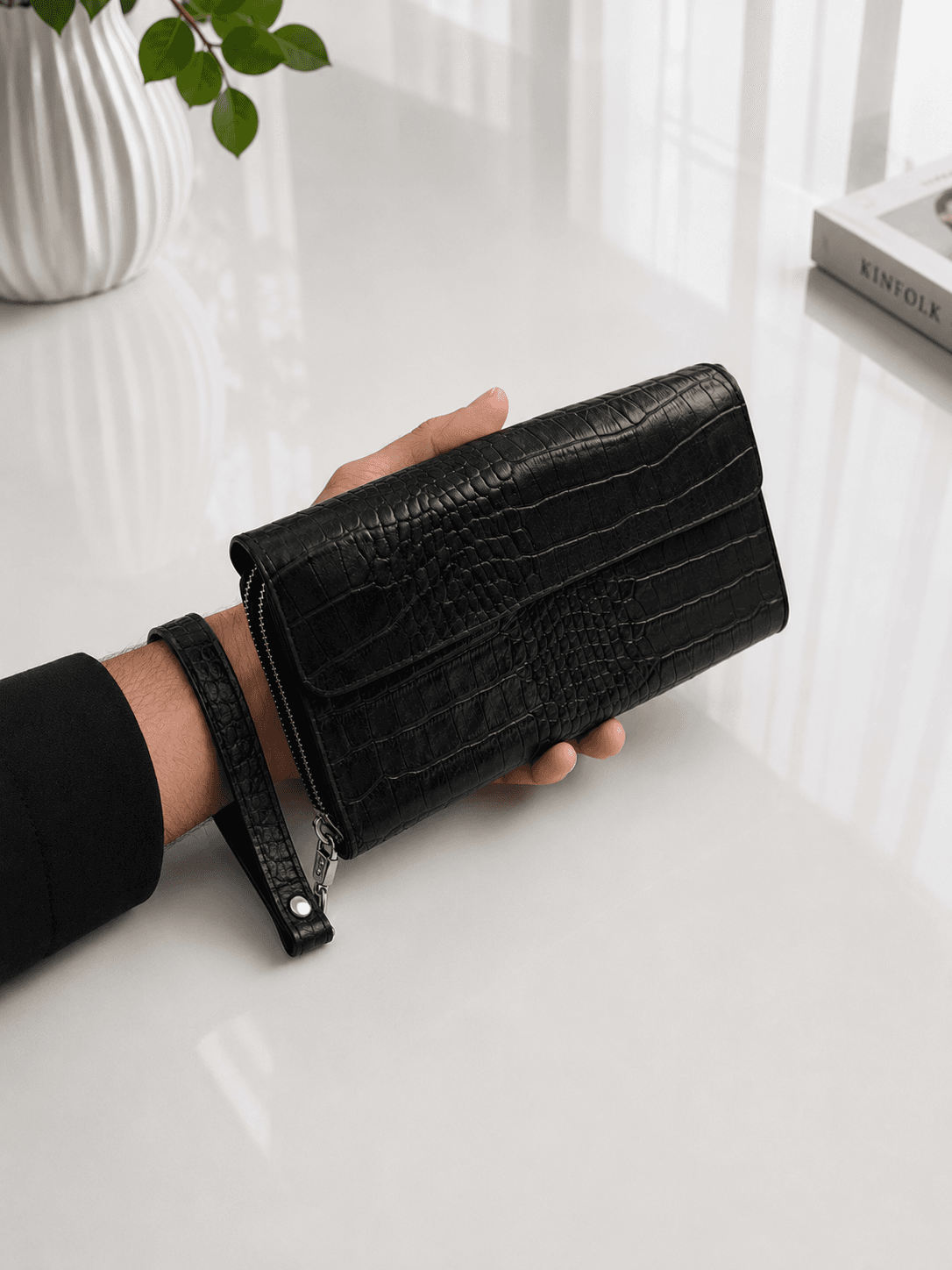 کیف پاسپورتی چرم طبیعی دستی کد ۱۱۵۲cro