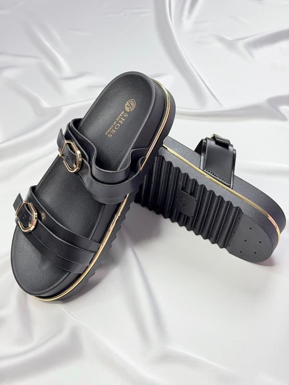صندل دو بند زنانه مشکی black women’s double strap sandals — تصویر ۴