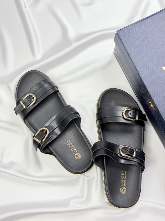 صندل دو بند زنانه مشکی black women’s double strap sandals — تصویر ۳