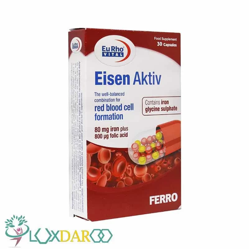 کپسول آیزن اکتیو یوروویتال 30 عدد Eurhovital Eisen Aktiv 30 Capsules