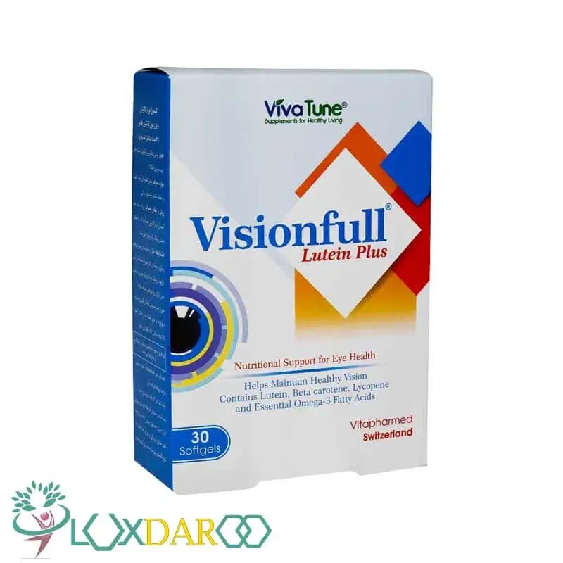 Viva Tune Visionfull Lutein Plus 30 Softgelsکپسول نرم ژلاتینی ویژن فول لوتئین پلاس ویواتیون 30 عدد