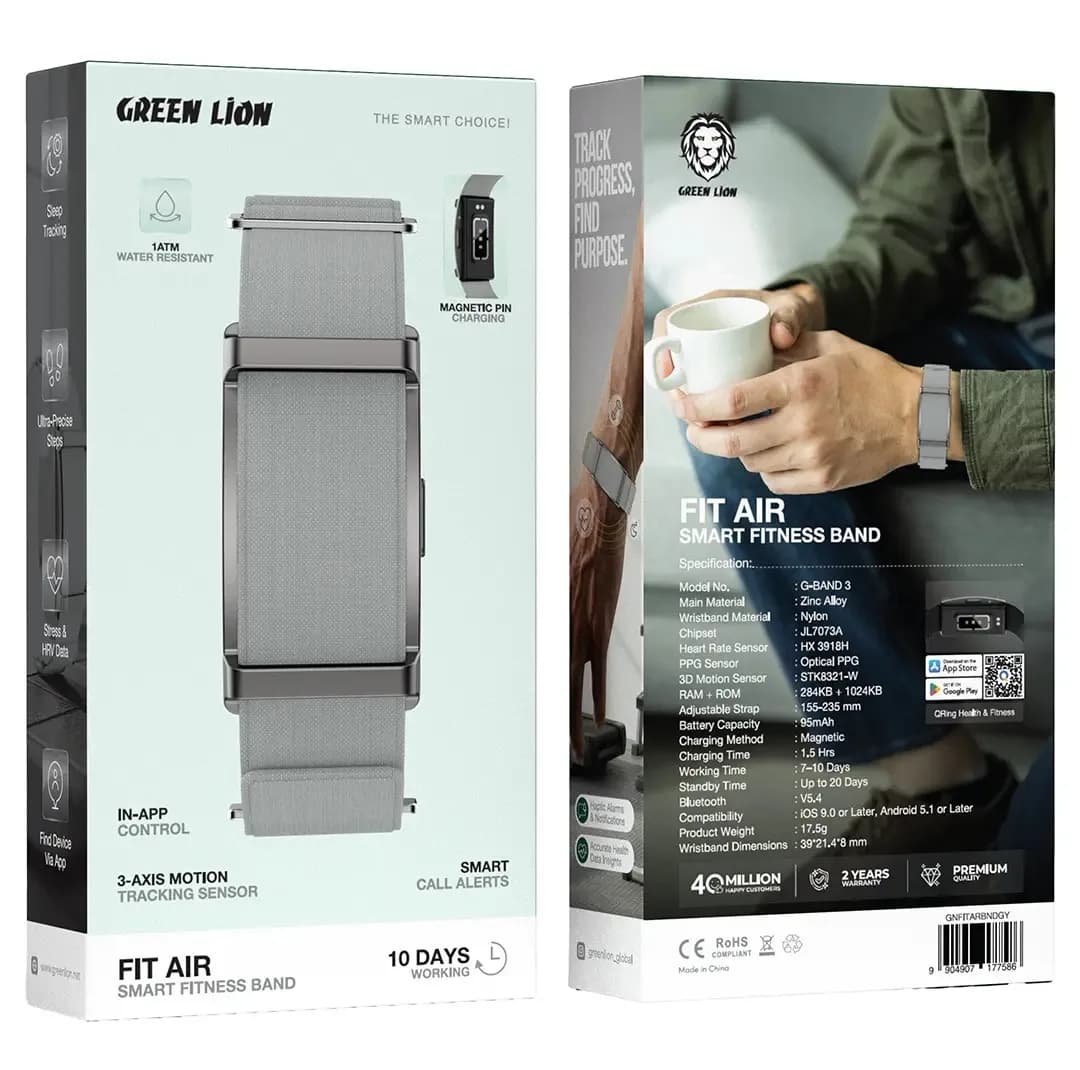 مچبند هوشمند گرین لاین مدل Fit Air Smart Fitness Band با بند نایلونی — تصویر ۳