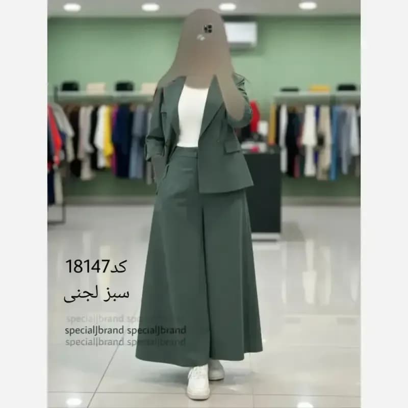 ست کت و دامن شلواری لینن سارا — تصویر ۳