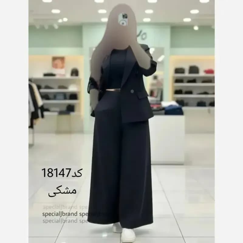 ست کت و دامن شلواری لینن سارا — تصویر ۴