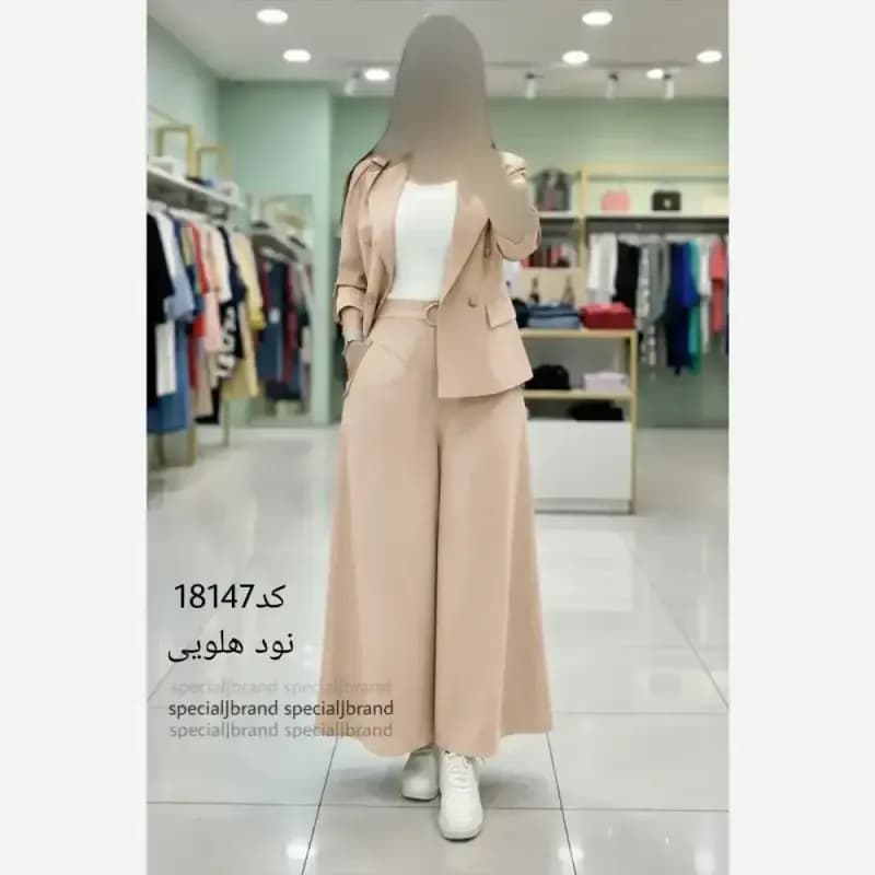 ست کت و دامن شلواری لینن سارا — تصویر ۶
