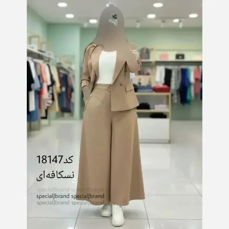 ست کت و دامن شلواری لینن سارا — تصویر ۵