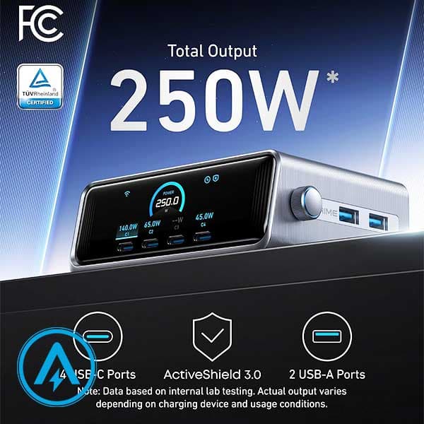 هاب شارژر رومیزی 250 وات انکر Anker Prime Charger A2345 — تصویر ۶