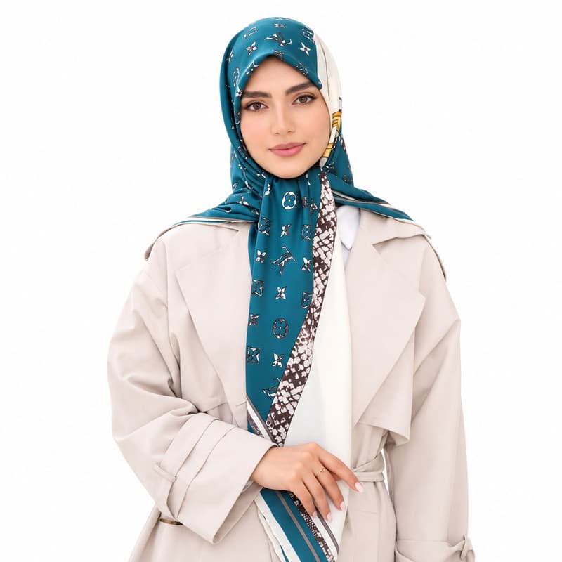 روسری زنانه مدل نخ کشمیر هشتی — تصویر ۴