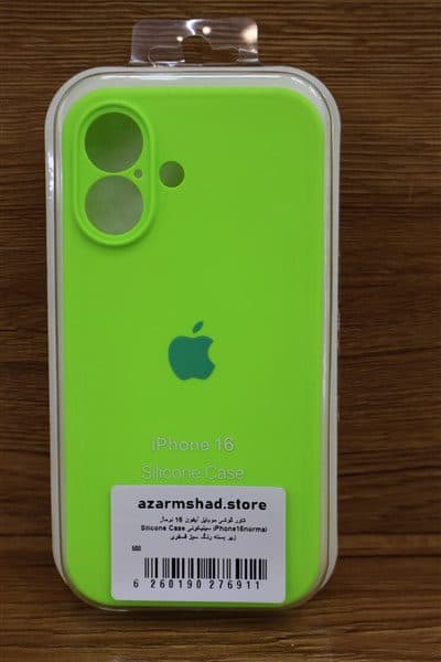 کاور گوشي موبايل آيفون 16 نرمال iPhone16normal سيليکوني Silicone Case زير بسته رنگ سبز فسفري