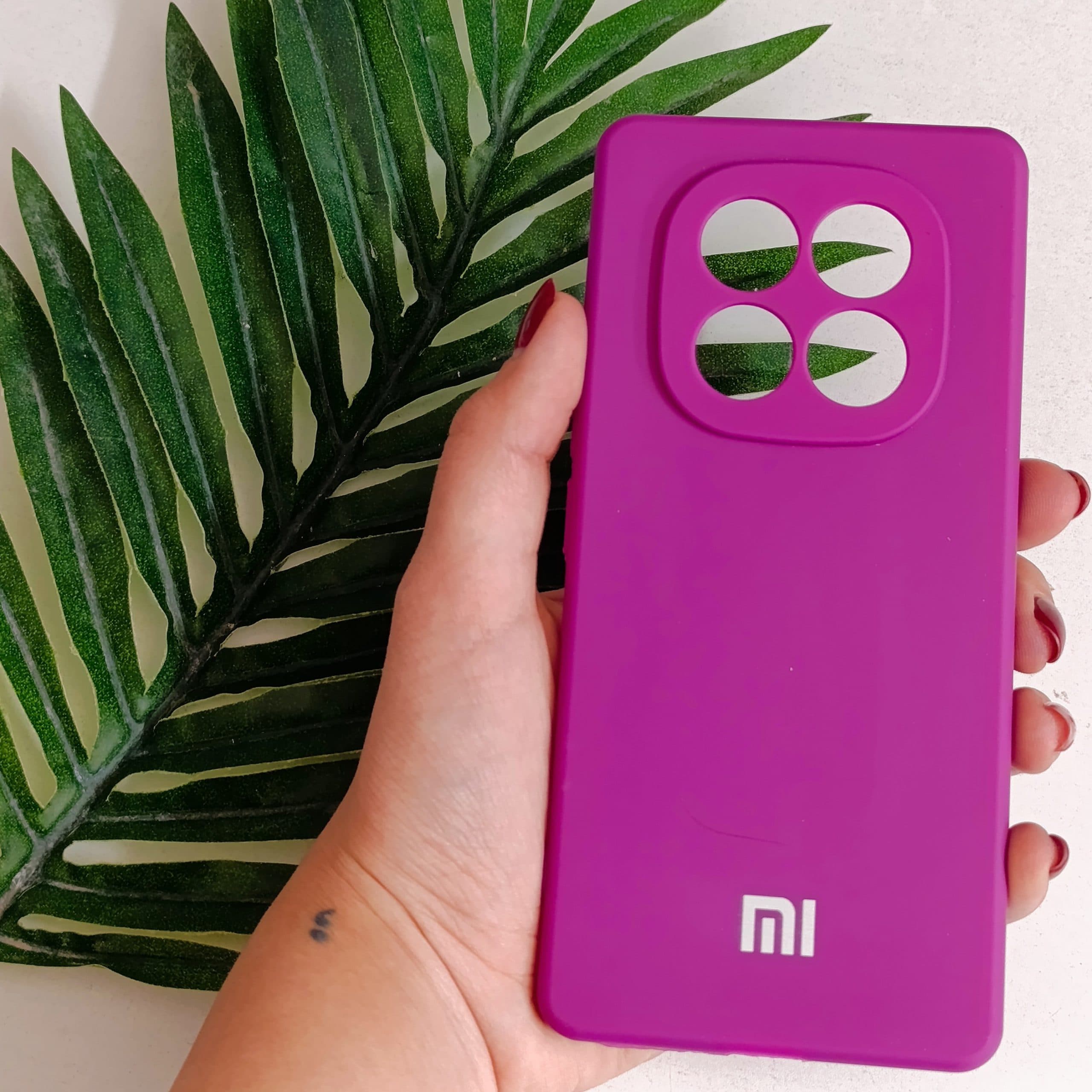 گارد گوشی Note 14 pro مدل سیلیکونی و دارای روکش داخلی رنگ بنفش قاب و کاور محافظ موبایل