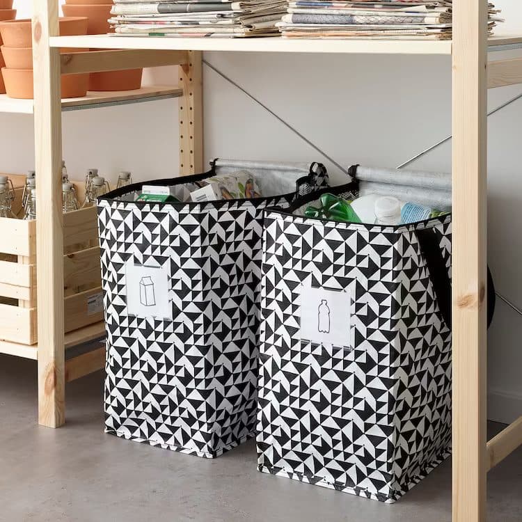 کیف دستی سیاه و سفید ایکیا IKEA-KNALLA — تصویر ۵
