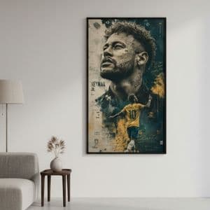 تابلو دیواری طرح کیت برزیل نیمار Neymar مدل 1335 با فریم مشکی