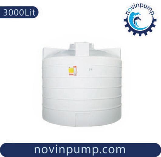 تانکر پلاستیکی عمودی کوتاه 3000 لیتری سه لایه آنتی باکتریال هیدروفوب