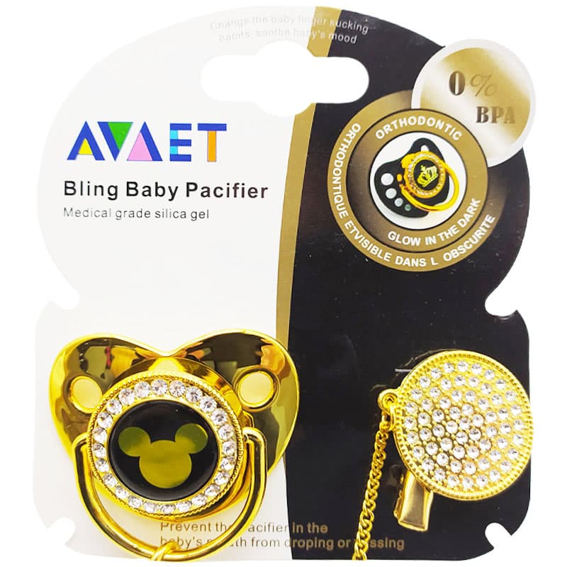 پستانک ارتودنسی نگینی زنجیردار میکی اویتAVAET